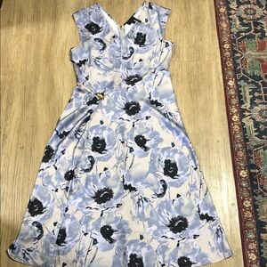 New Donna Karan Lavender and White Floral Midi Dress 10